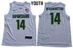 Youth Brock Washington Michigan State Spartans #14 Nike NCAA 2020 White Authentic College Stitched Basketball Jersey NG50U18WU